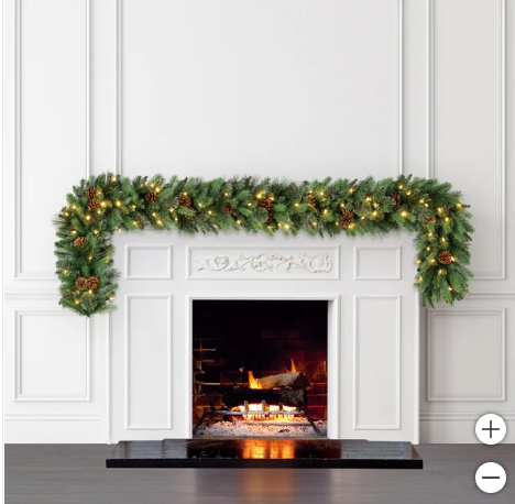 2.7 m (9 ft.) Pre-lit Garland with Dual Colour LED Lights