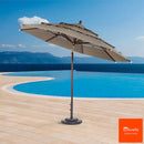 Activa ProShade 11ft (3.3m) Wood-Look Aluminium Market Umbrella in Cast Shale