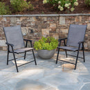 Flash Furniture Paladin Gray Outdoor Folding Patio Sling Chair with Black Frame (2 Pack)