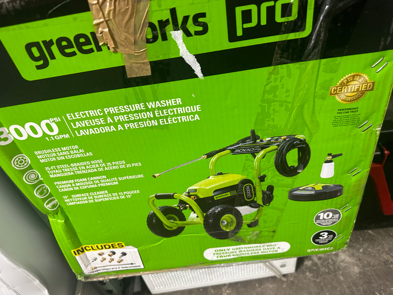 Greenworks 3000 PSI Electric Pressure Washer Combo Kit