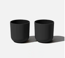 Kona 15 in. Round Black Plastic Planter (2-Pack)