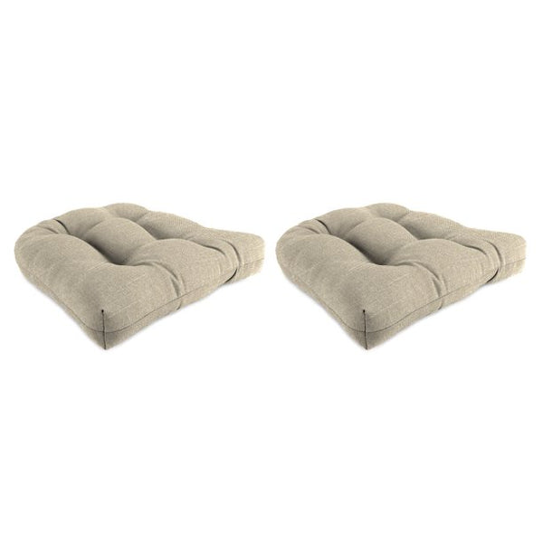 Jordan Manufacturing 18" x 18" Beige Square Chair Outdoor Seating Cushions with UV Resistant (2 Piece)