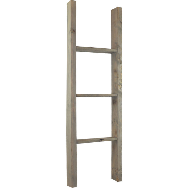 15"W x 48"H x 3 1/2"D Vintage Farmhouse 3 Rung Ladder, Barnwood Decor Collection, Reclaimed Grey