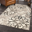 5' x 7'6" Better Homes & Gardens Iron Fleur Indoor Area Rug, Beige