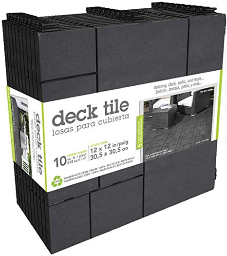 Multy Home Deck Tile 12" x 12" Mosaic, Slate 10-Pack
