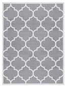 Ottomanson Paterson Moroccan Trellis Area Rug, Gray, 5'3"X7'