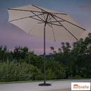 SunVilla 10ft Aluminium Auto-Tilt 56 LED LIGHTED  Umbrella in Pebble