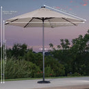 SunVilla 10ft Aluminium Auto-Tilt 56 LED LIGHTED  Umbrella in Pebble