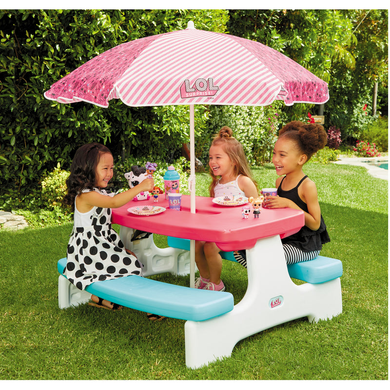L.O.L. Surprise! Birthday Party Kids Picnic Table with Umbrella