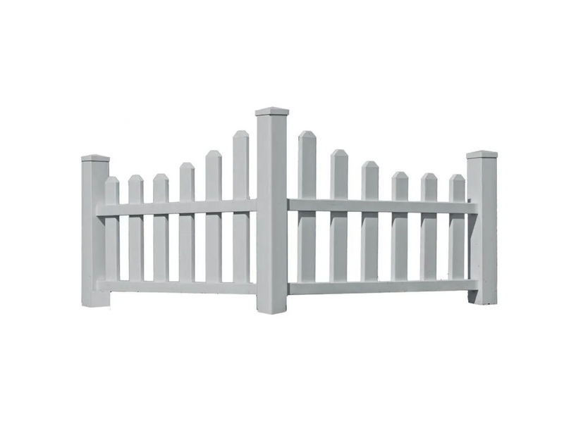 2.6 ft. H x 4.6 ft. W Country Corner Picket WHITE