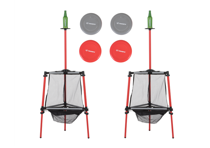 Triumph Two-in-One Disc Golf and Toss N Topple Target Game Outdoor Combination Set